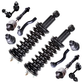 cciyu Complete Suspension Kit Fits 2005 2006 2007 2008 2009 2010 2011 2012 for Nissan Pathfinder Includes Front Strut Spring Assembly Tie Rod End Rack End Stabilizer Bar Link Ball Joint