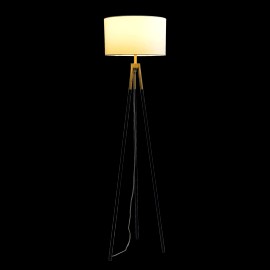 Sway Brassed Gold Floor Lamp with On/Off Switch Triple White Fabric Shade Legs Product Category Floor LampsColor: as Pic Color
