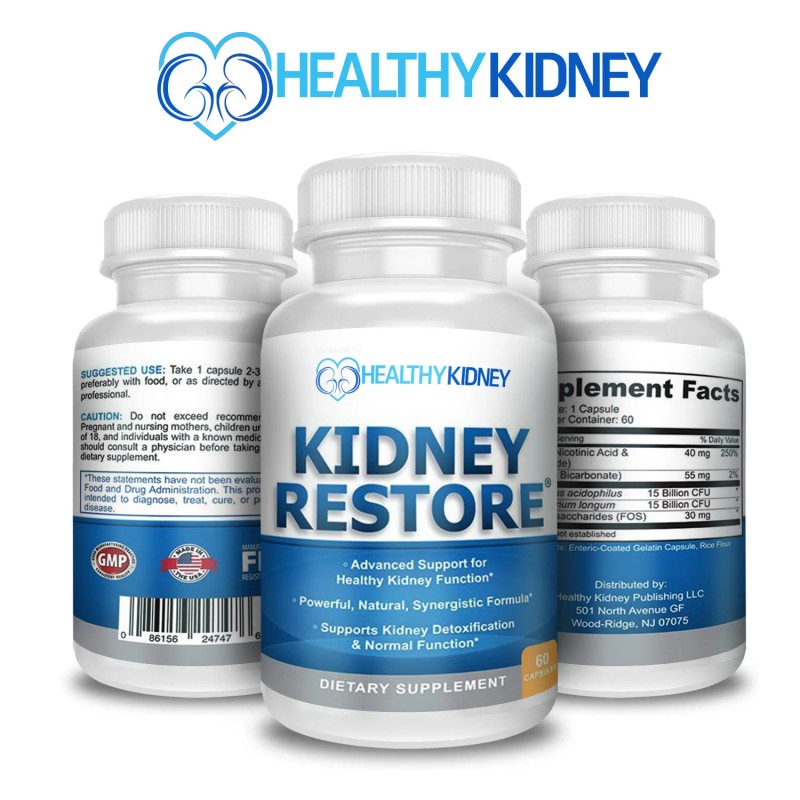 HealthyKidney Kidney Support Cleanse Complete Flush Toxins Revitalize 60 Capsules