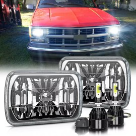 CHUSYYRAY 2x 7x6" LED Headlights for Chevy C1500 C2500 C3500 K1500 K2500 K3500 1988-1999