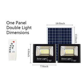 DuBom 30W-200W One for Two Solar Flood Light Outdoor Remote, IP67 Waterproof Solar Power Security Light Auto On/Off, Dusk to Dawn for Yard, Gazebo, Shed, Barn, Porch, Patio, Garage, Garden,65w