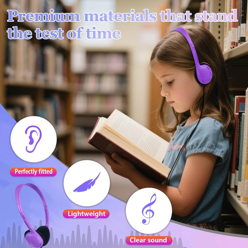 ZXQZYM USB C Headphones Bulk for Classroom School Kids 30