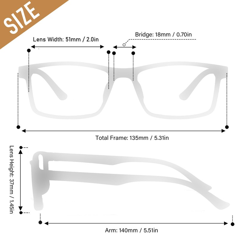 Przene Rectangle Blue Light Blocking Glasses for Women Men Retro