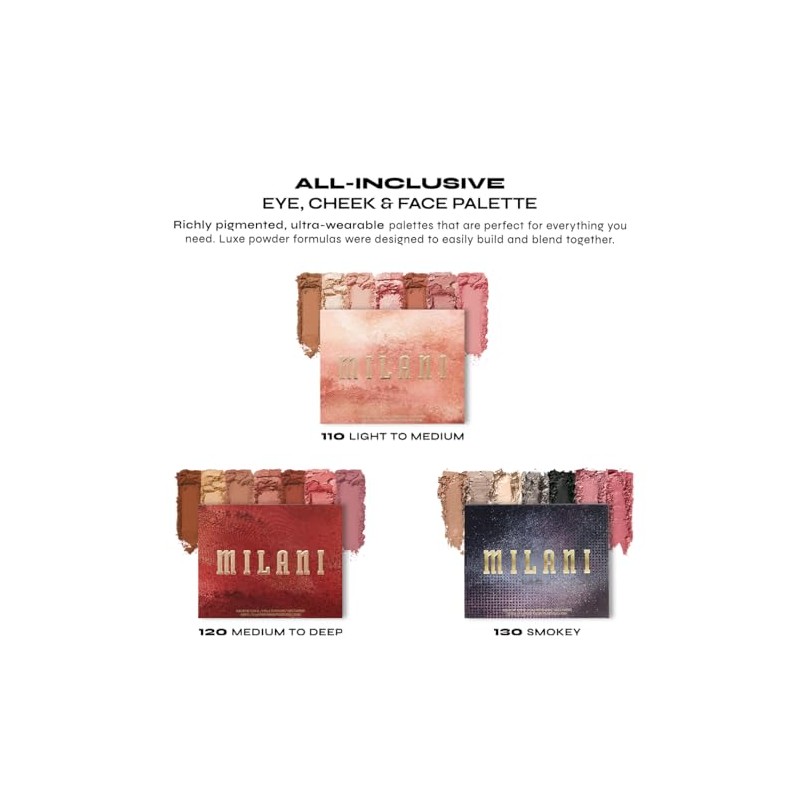 Milani, Paleta de maquillaje: sombras, blush, bronzer, highlighter - All