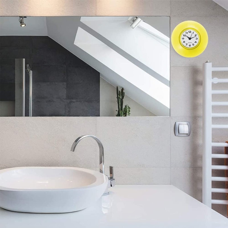 Bathroom Clock, Bath Clock, Waterproof Clock, Suction Clock, Waterproof, Silent,