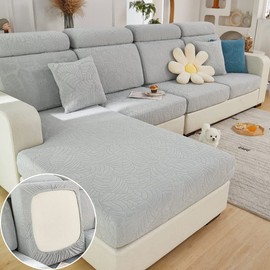 Jonuiony Universal Sofa Slipcover, 2024 New Wear-Resistant Sofa Cover, L Shape Sectional Couch Covers, Separate Cushion Couch Chaise Cover, High Stretch Furniture Protector (Light Grey,1 Seat)