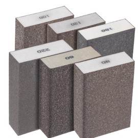 JJUNW Pack of 6 Sanding Sponges Wood, 6 Different Sanding Sponges Reusable Sanding Blocks Hand Sander Emery Paper Wood for Polishing Various Materials (60/80/100/120/180/220)