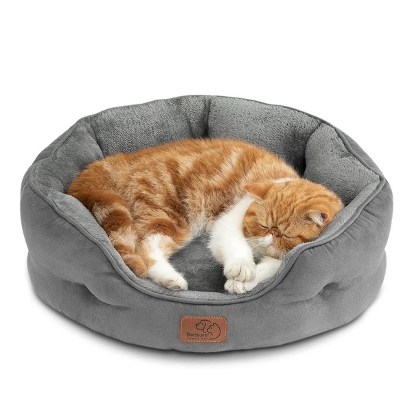 Bedsure Small Dog Bed for Small Dogs Washable - Round