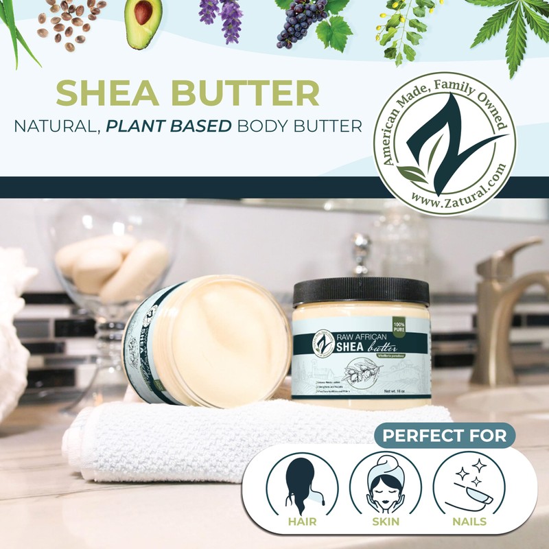 Zatural Raw African Shea Butter - 16 oz - 100%