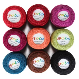 golo Crochet Thread 9Balls Yarn for Hand Knitting cotton Crochet yarn for hand knitting