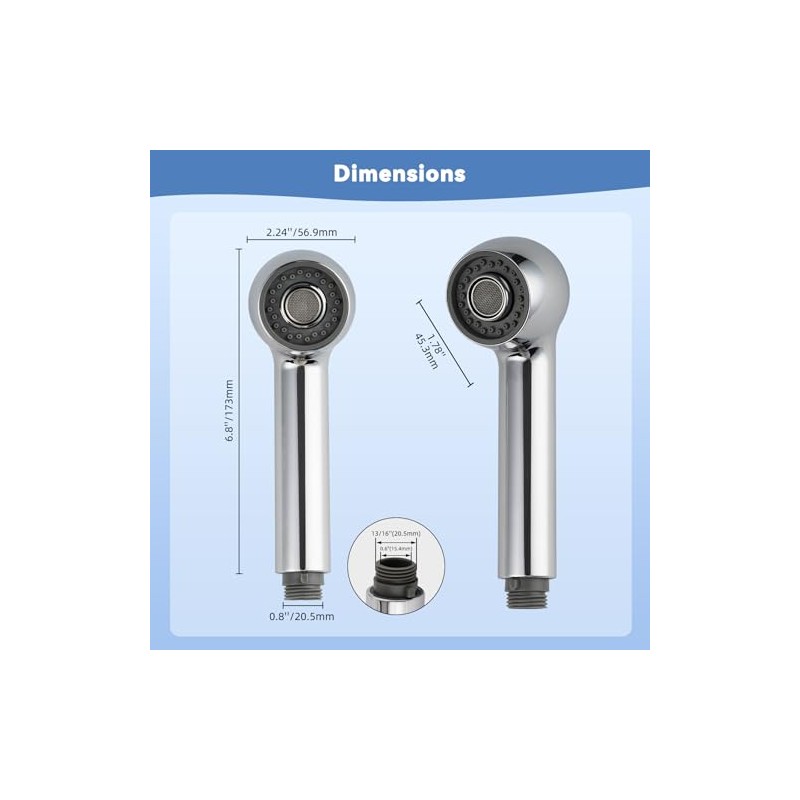 Hibbent Pull Out Sink Sprayer Head Replacement, 2 Function Kitchen