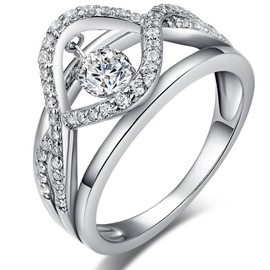 Engagement Rings Wedding Rings Promise Rings for Women Engagement Wedding Rings for Her CZ Diamond Rings Sterling Silver Rings for Women Oval Rings Cubic Zirconia Wedding Rings Simulated Diamond Rings