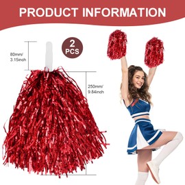 Cheerleader Pompoms with Handle Pompoms Cheerleading Cheerleader Pompoms Hand Flowers Pompoms Cheerleader for Sports Events Dance Party Ball Games Carnival Parties Used 2 Pieces