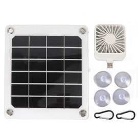 5V 20W Portable Solar Panel USB Plug Monocrystalline Solar Panel with 10W Cooling Fan