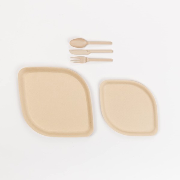 Pickytarian Eco Friendly Disposable Tableware - Stylish, Sturdy, Compostable Dinnerware Set for Party, Shower, Wedding, Etc