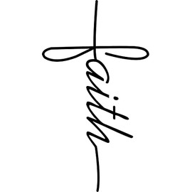 SEC Apparel Religious Christian Iron On Patches for Clothing Design Heat Transfer Decals Appliques for Clothes T-Shirt Jackets Backpack Jeans DIY Vinyl Transfers Decoration Sticker (Faith Cross 1)