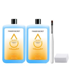 Finger Secret 2PCSNail Brush Cleaner Kit - 120ml Professional Nail Art Brush Cleaning Solution. Clean Your Nail Brushes Easily. For Gel and Acrylic Nail Brushes.Ideal for Nail Salon or Home DIY