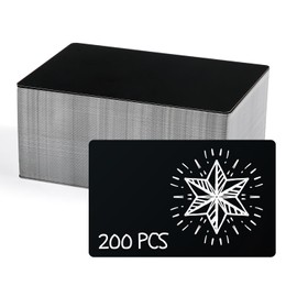 200pcs Metal Business Cards Blank, Engraving Aluminum Plates for CNC Engraver Crafting Engraving DIY Gift Cards 3.39x2.13x0.01in (Black Matte)