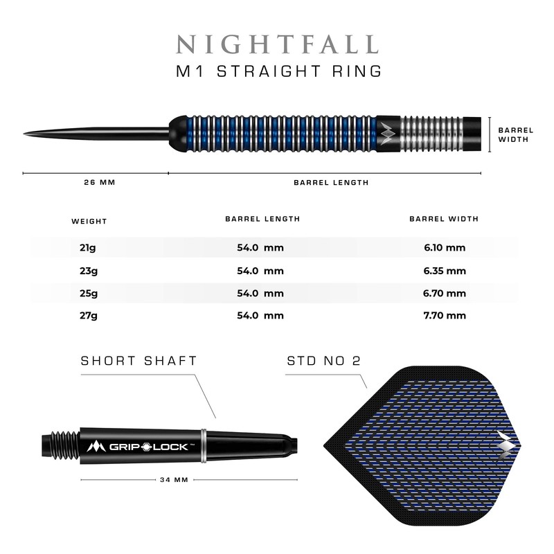 Mission Nightfall M1 90% Steel Darts 23 g