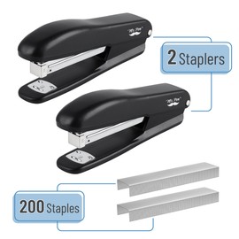 Mr. Pen- Staplers for Desk, 2 Pack with 200 Staples, 20 Sheet Capacity, Black, Office Stapler Set, Desk Stapler with Staples
