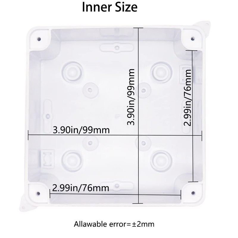Junction Box, Zulkit Project Box with Reserved Holes IP65 Waterproof