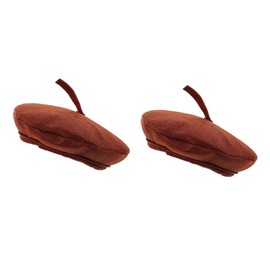 QUMIIRITY 2pcs Miniature Beret Hat Cute Tiny Doll Hats for Mini House Dolls DIY Craft Accessories for Miniature Displays and Dollhouse Decorations