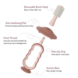 Momcozy Baby Toothbrush, Toddler Toothbrush 1-2, Infant Toothbrush, Baby Toothbrush 6 to 12 Months and up, Oral Cleaner, Baby Tongue Cleaner, Green