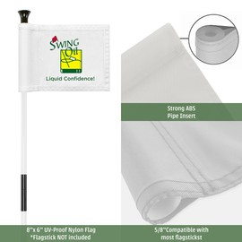 WATSY Golf Flag 8x6 Inch – 420D Nylon Double-Sided Mini Pin Flag with Tube Insert, Practice Putting Green Flags for Yard - Swing Oil Masters