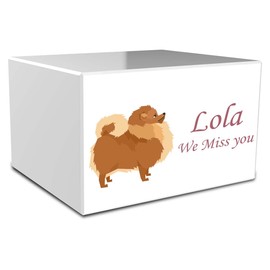 GetUrns Heritage Dog Breed Wood Box Cremation Urn (Pomeranian)