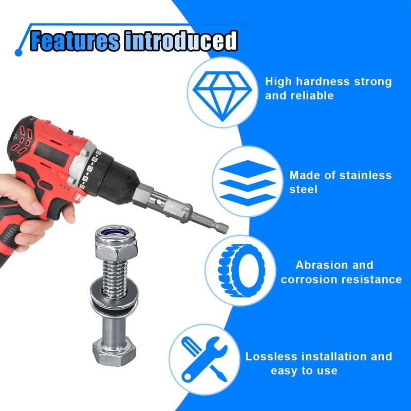 Upgraded Stainless Steel Trailer Jack Drill Adapter, Cordless Drill Adapter