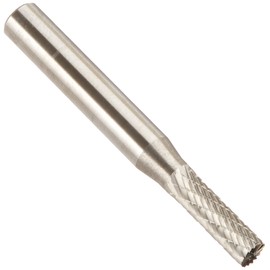 Drill America SB-14 Carbide Burr/Rotary File Cylindrical End-Cut Double Cut for Die Grinder 3/16" Dia. x 5/8" Cut Length with 1/4" Shank and 2" Overall Length, DUL Series