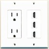 RiteAV - 15 Amp Power Outlet 3 Port HDMI Decorative