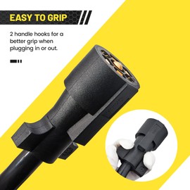Oyviny Heavy Duty 7 Pin Trailer Plug Cord with Double Prongs Connector 8 Feet, 7 Way RV Blade Inline Trailer Wiring Harness Plug Extension Cable Waterproof & Corrosion Resistant (8 FT)