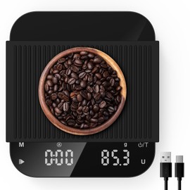 Rechargeable Coffee Scale with Timer, Diyife 3kg/0.1g High Precision Scale, 6 Units, HD LED Display, Long Battery Life, Portable Kitchen Scale for Espresso, French Press, Pour-Over Coffee
