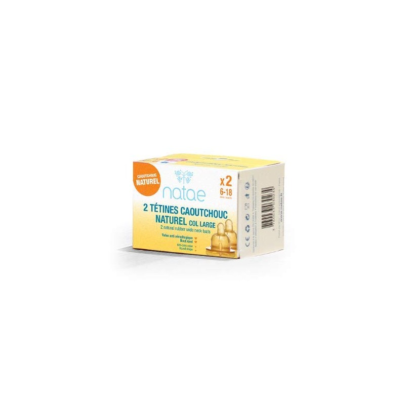 Natae - Wide Neck Teat Natural Rubber 6-18 Months