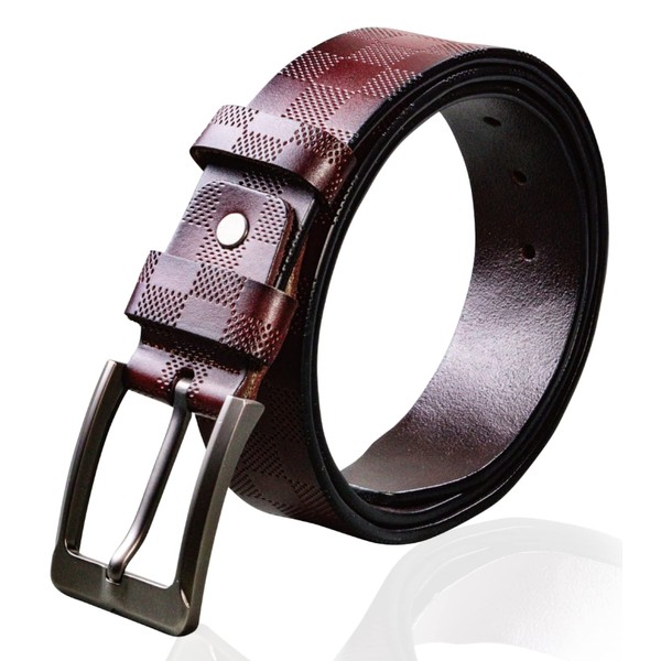 Harewith Men's Belt, Casual, Golf, Genuine Leather, Large Size, Adjustable