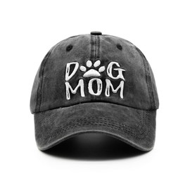 MINYJHZ Women's Embroidered Dog Mom Hat Adjustable Washed Denim Baseball Cap