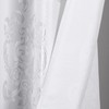 Satin Embroidered Textured Shower Curtain - Damask Design in White