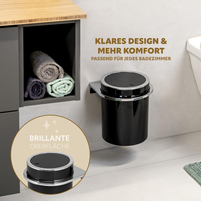 bremermann Savona Cosmetic Bin with Wall Bracket with Swing Lid