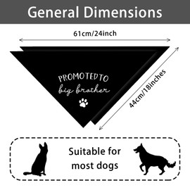 Promoted to Big Brother Sister White Pet Dog Bandanas Triangle Scarf Bandanas Bibs Birthday Party Props Gender Revealing Photo Props Accessories for Pet Dog Lovers Gifts Pack of 2