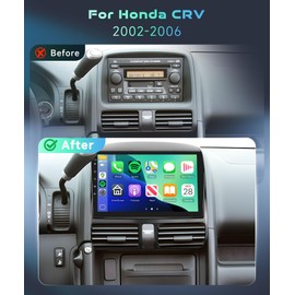 for Honda CRV 2002-2006 Car Stereo Radio with Snapdragon 8 Core 4GB+64GB 9 Inch IPS Touchscreen Wireless Carplay/Android Auto DSP Hi-Res 5/6GhzWiFi GPS Android 13 FM/RDS SWC Camera