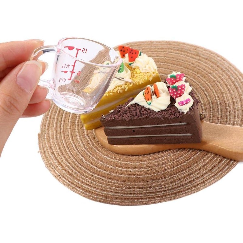 15ml Measuring Cup, Plastic Mini Measuring Cup with Red Graduated