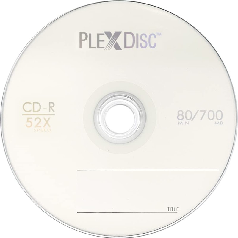PlexDisc CD-R 700MB 80 Minute 52x Recordable - 100 Pack