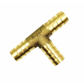 Horiznext Brass Hose Splicer Fitting, Tee, 1/2" x 1/2" x 1/2" Hose ID Barbed