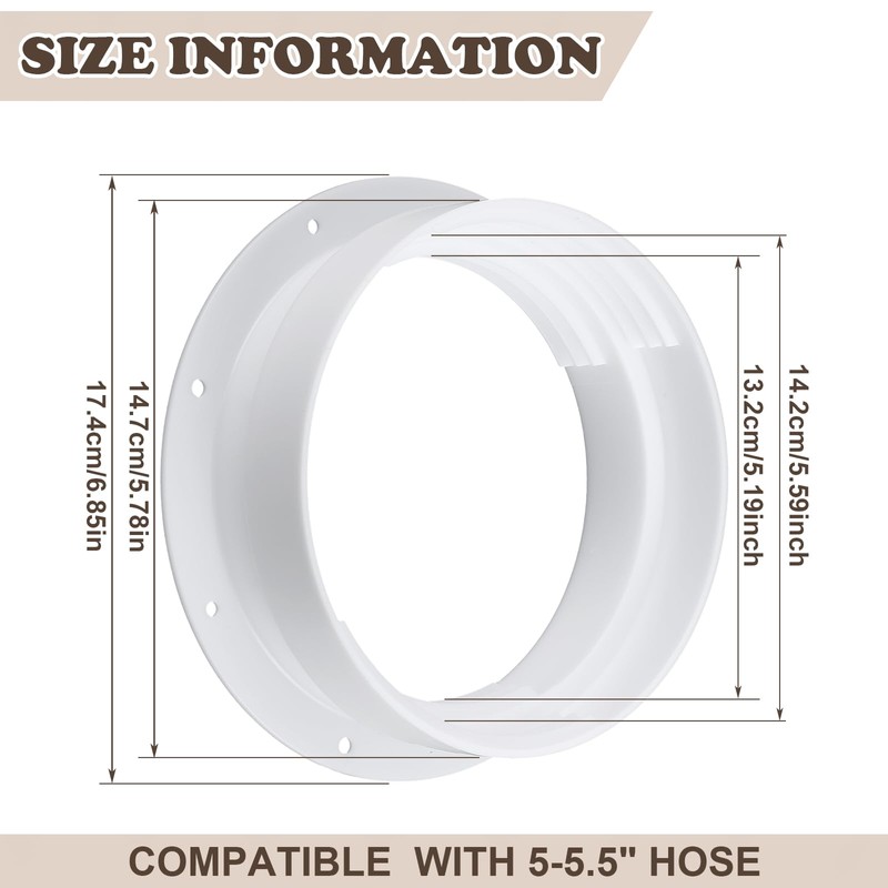Innconee 1 Set White Dual Size Wall Mount Connector for