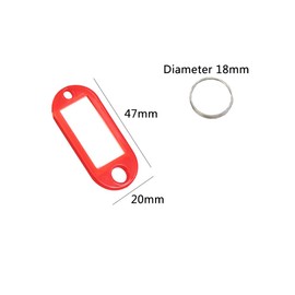 Gisedkle 200 PCS Plastic Key Labels Tags, 10 Colors Key Ring Tags with Split Key Ring, Blank Name Tag, Clear Label Window Protective Films, Key ID Tags for Luggage.