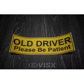 VISX Old Driver Please Be Patient Sticker Gas Car Decal (3pack) 3x9 Elder Slow