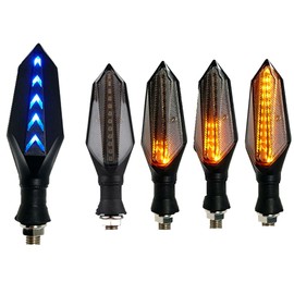 MDLUFY Sequential Flow Turn Signal, Waterproof, LED, 12 V, 12 SMD Motorcycle, LED, High Brightness, Two Colors, Arrow Shape, Flowing Turn Signal Light, Sequential, General Purpose