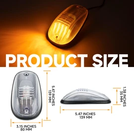 5PCS LED Cab Marker Lights for 2003-2018 Dodge Ram 1500 2500 3500/2011-2018 Ram 4500 5500 Amber 36LED Top Clearance Roof Running Lights Lamp for Pickup Truck Clear Lens Roof Top Running Lights
