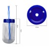 Termo Cilindro Jar Reusable Termo Neón Popote 60 Piezas 500ml